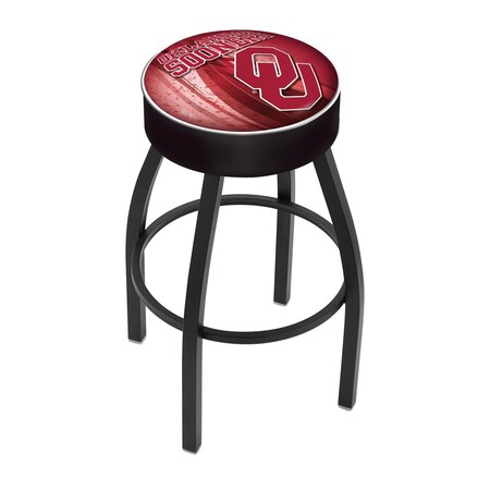 Holland Bar Stool Co 25" 4" Oklahoma Cushion Seat, Blk Wrinkle Base Swivel Bar Stool L8B125Oklhma-D2